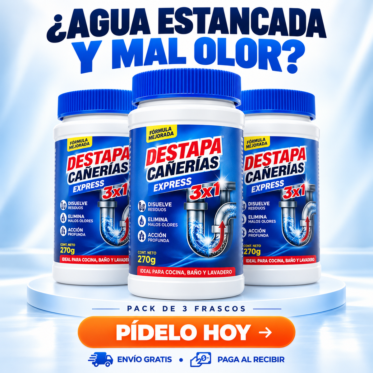 Polvo Limpiador De Drenaje X3